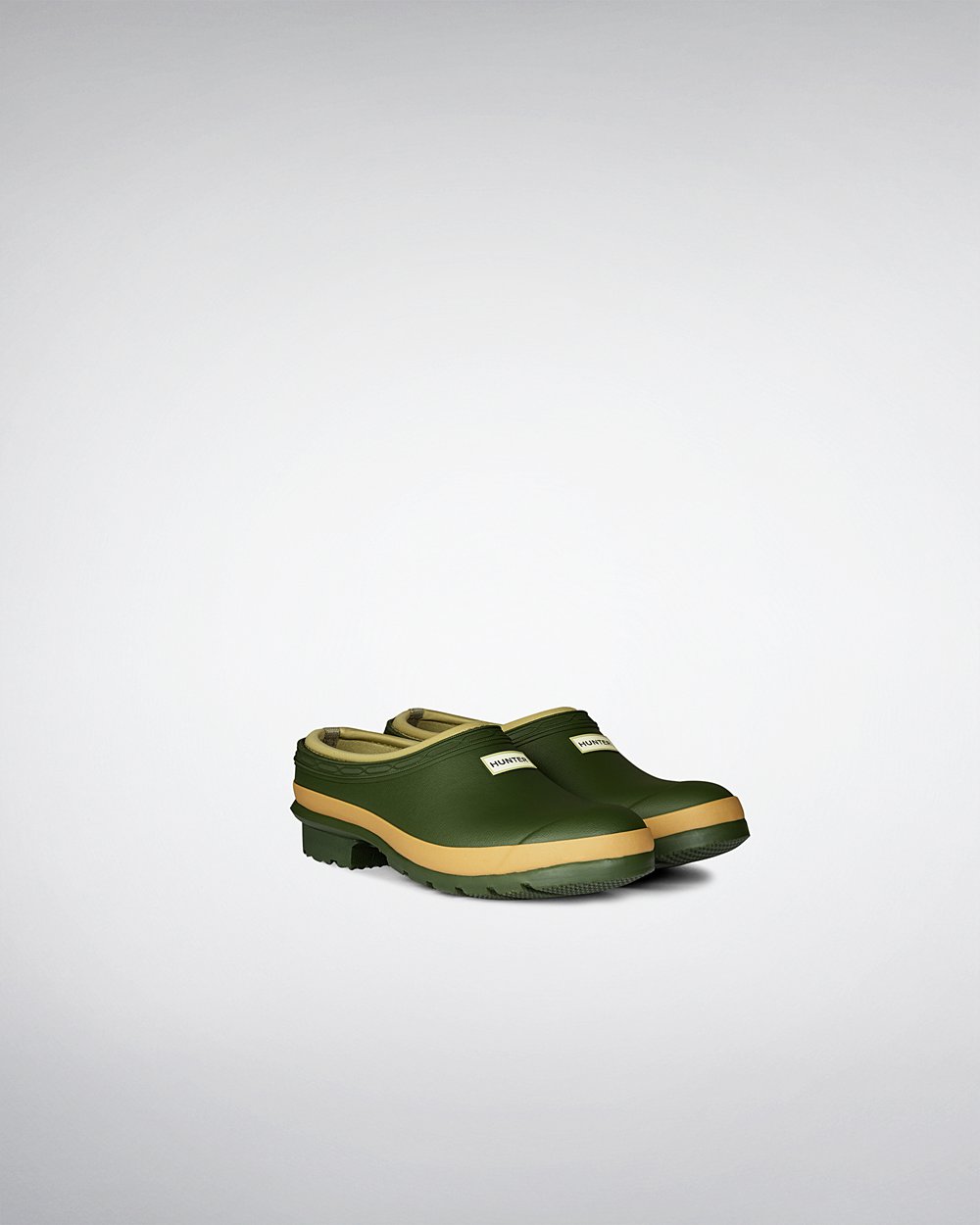 Hunter Gardener Clogs - Shop Online Womens Green - XHIFVE682